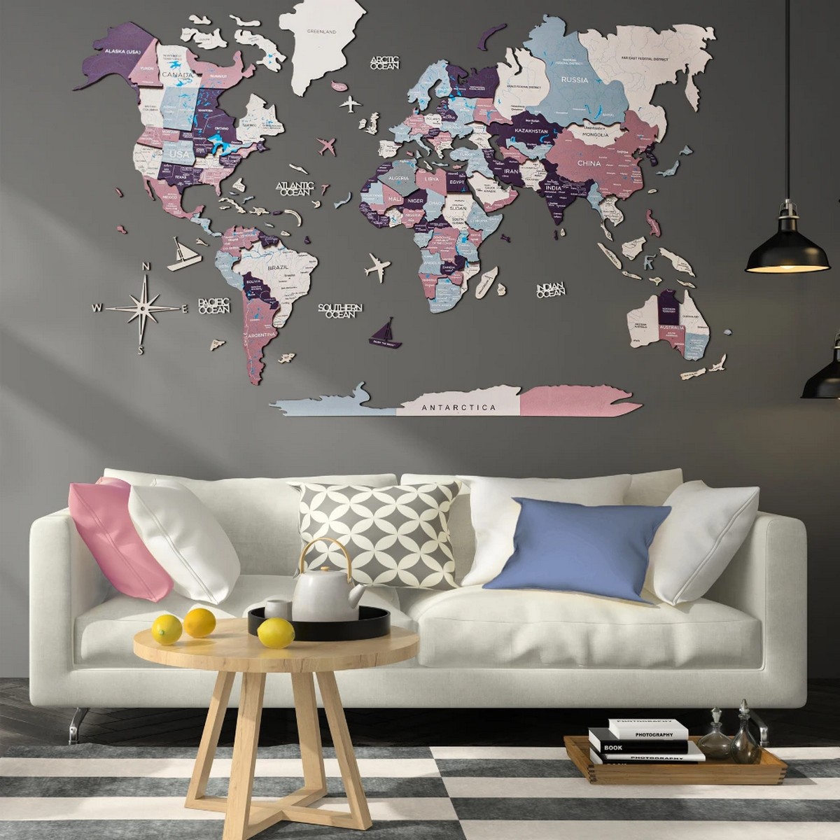 نقشه جهان دکوراسیون دیوار