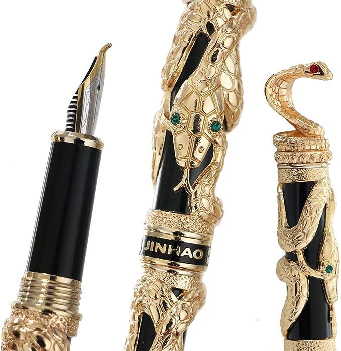 خودکار طلا تزئین شده با قلم جوهر کبری مار