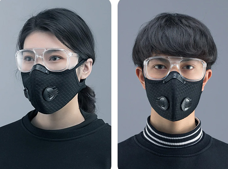 عینک محافظ با ماسک در برابر ویروس کرونا