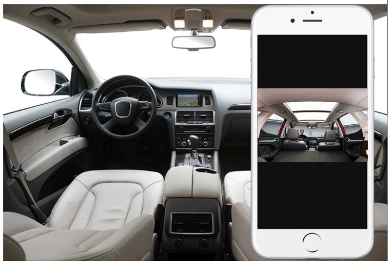 نمای زنده دوربین اتومبیل profio x7 در برنامه تلفن هوشمند - دوربین داشبورد