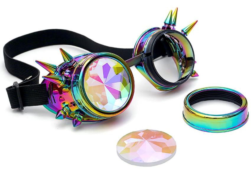 عینک های درخشان هولوگرافیک steampunk