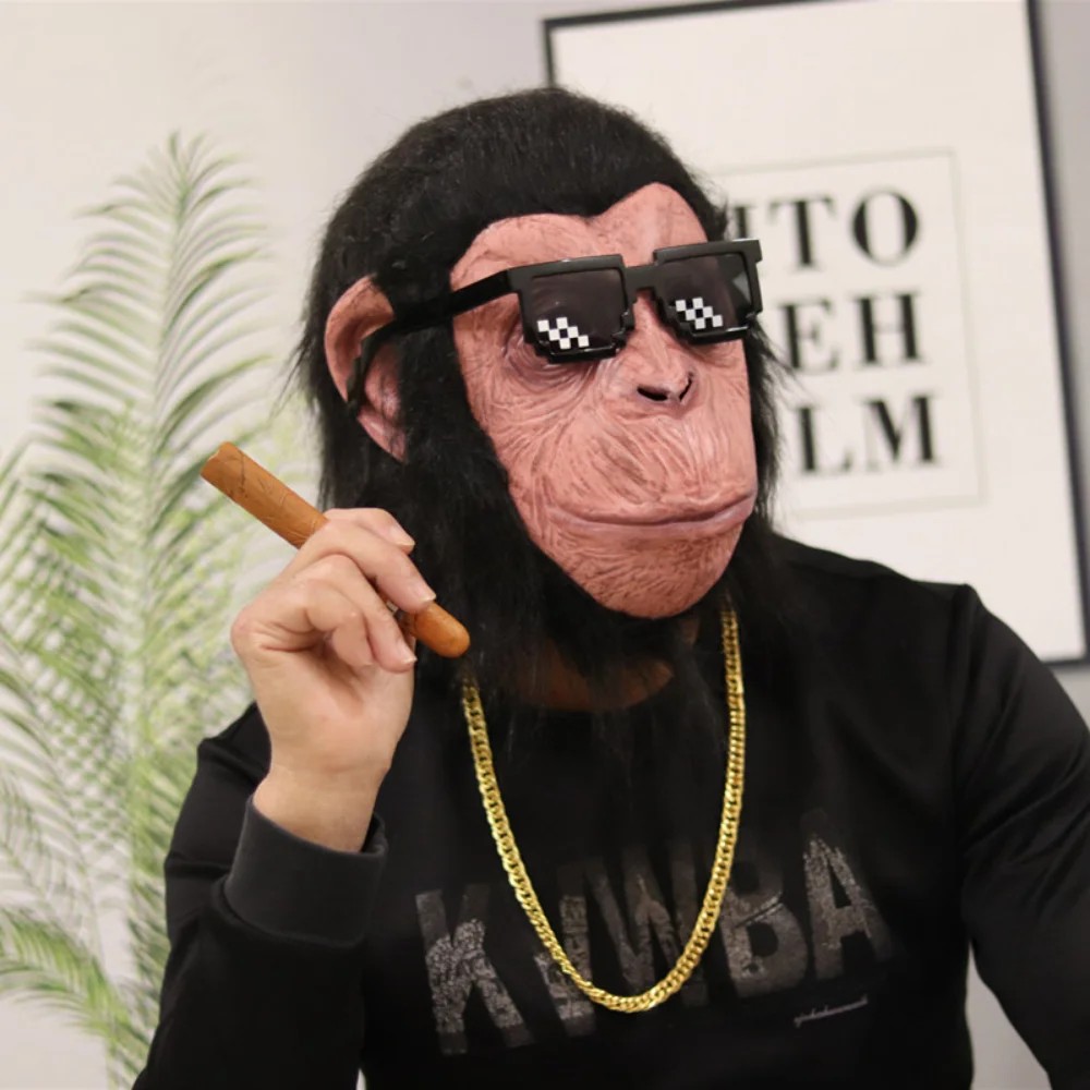 ماسک شامپانزه ماسک لاتکس سیلیکونی صورت میمون برای سر