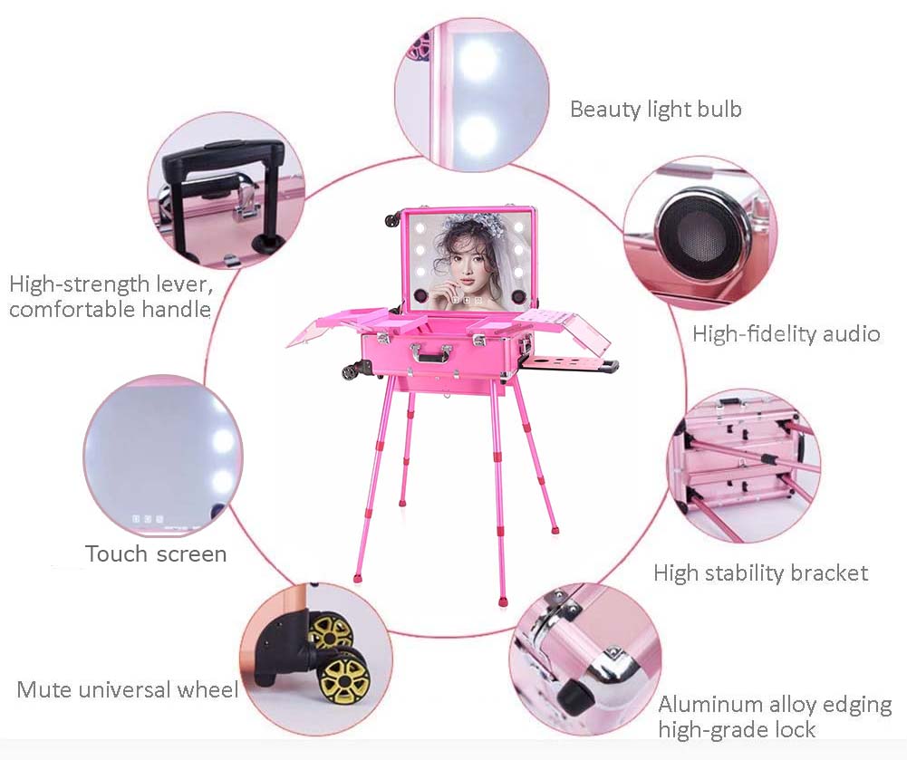 کیف لوازم آرایشی قابل حمل چند منظوره با led و بلوتوث
