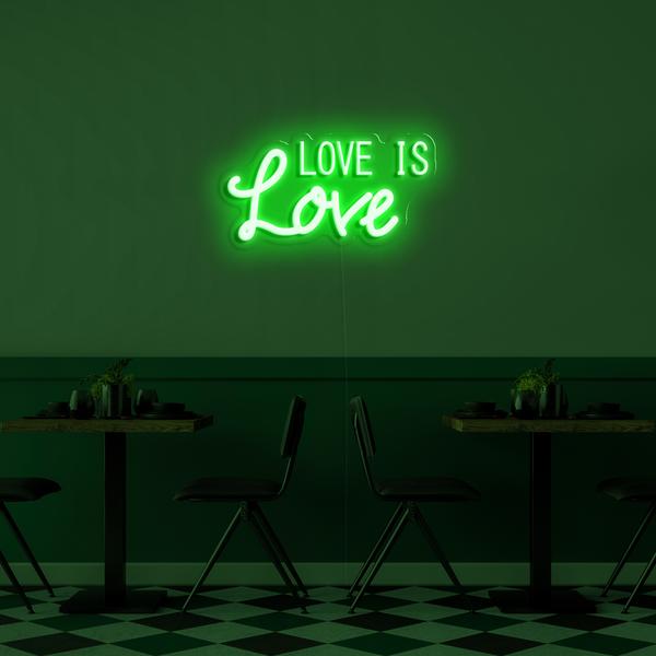 لوگو سه بعدی ال ای دی نئون روی دیوار - Love is Love با ابعاد 50 سانتی متر