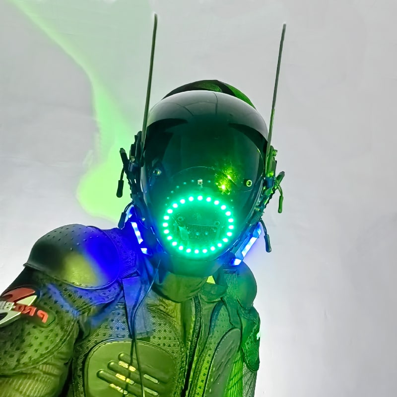 کلاه سر ماسک LED نورانی Cyberpunk