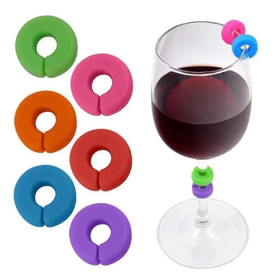 حلقه برای لیوان های شراب، برچسب های رنگی