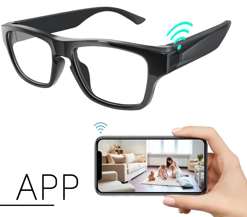 عینک جاسوسی با دوربین hd جریان وای فای از طریق تلفن همراه