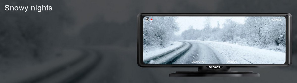 بهترین دوربین ماشین duovox v9 - بارش برف