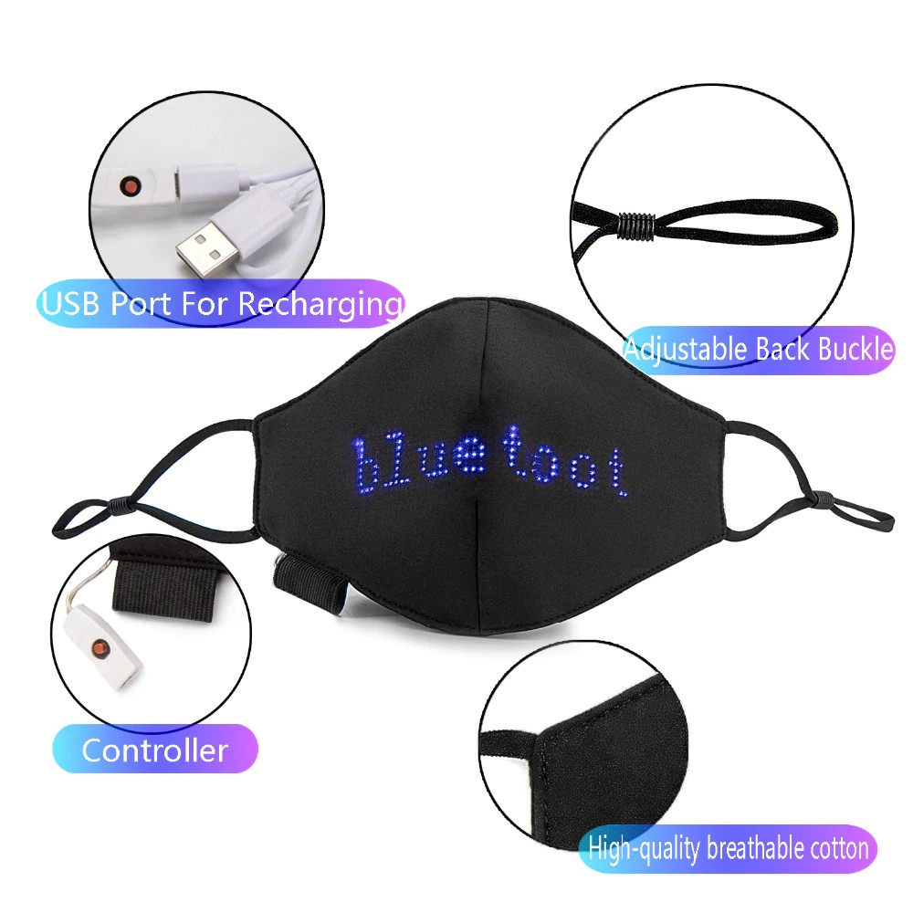 ماسک محافظ صورت با نمایشگر LED