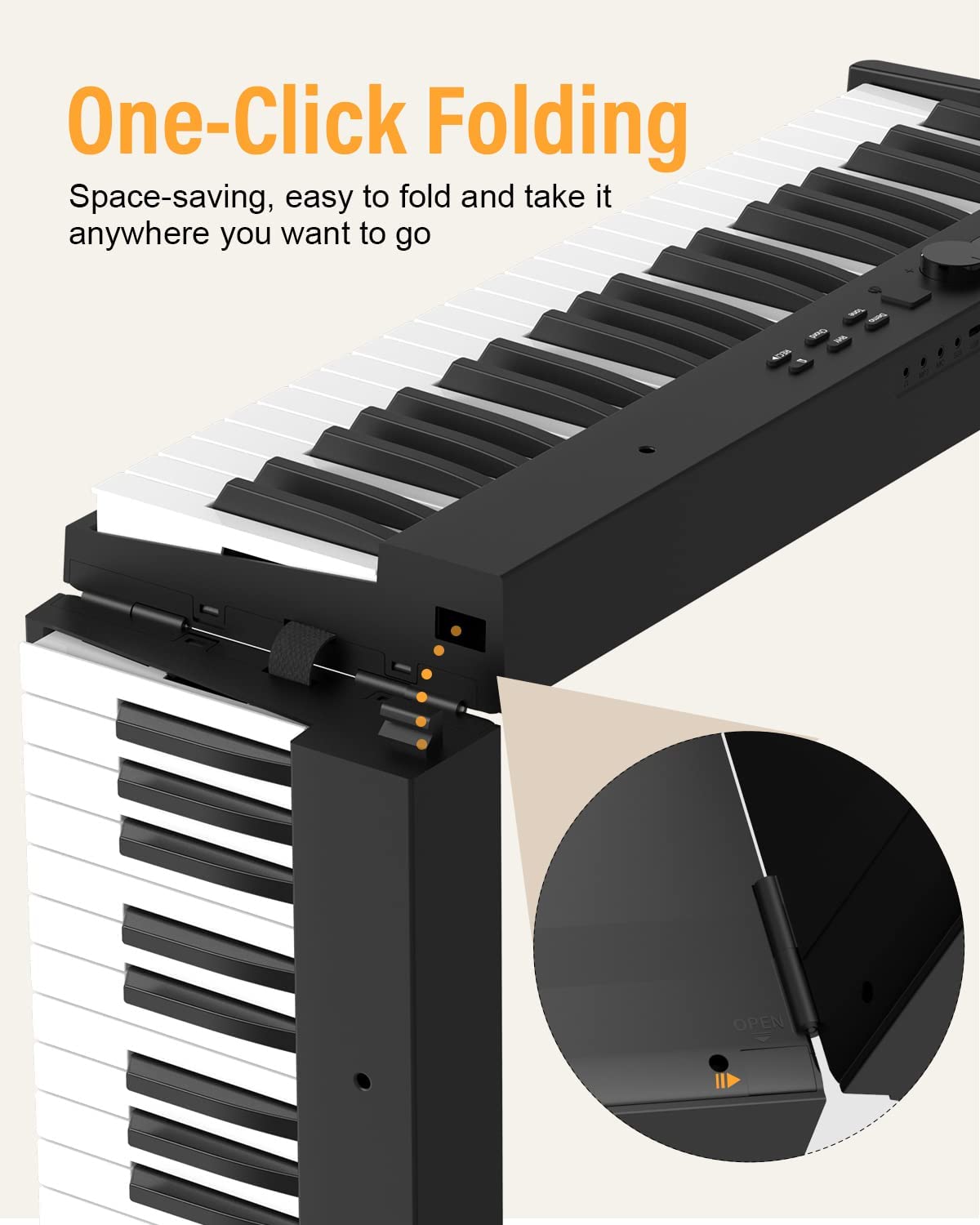 پیانو MIDI تاشو قابل حمل
