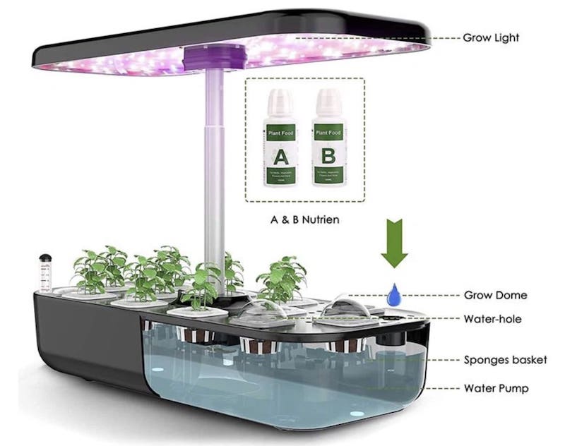 لامپ LED GROW (هیدروپونیک) مخصوص رشد گیاهان - کیت 12 کپسول