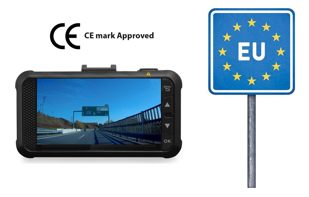 دارای گواهینامه دوربین خودرو داش‌کم dod gs980d در اتحادیه اروپا