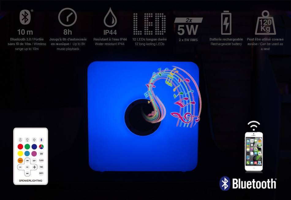 اسپیکر باغی LED نورانی بلوتوث