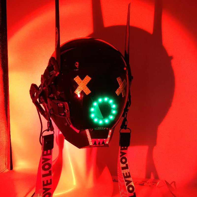 کلاه ماسک LED درخشان Cyberpunk