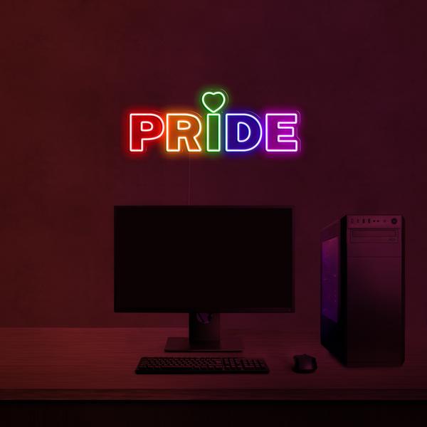 علامت LED نئون سه بعدی روی دیوار چند رنگ - PRIDE